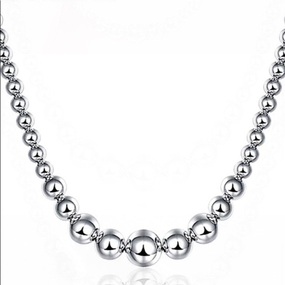 STERLING SILVER BEADED BALL MATCHING NECKLACE BRACELET SET - Picture 12 of 12